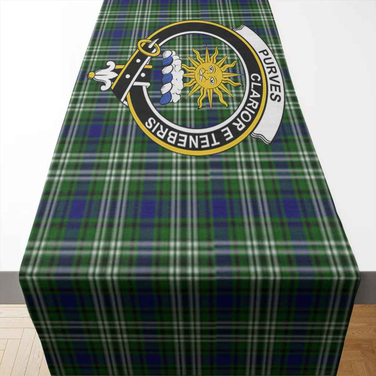 Scottish Purves Clan Crest Tartan Table Runner Tartan Blether 2