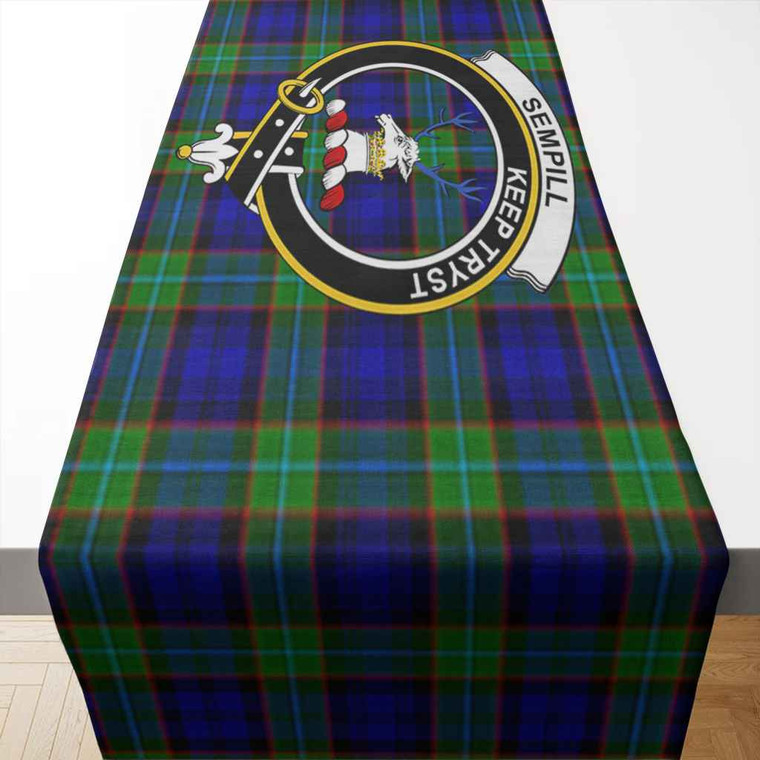 Scottish Sempill Clan Crest Tartan Table Runner Tartan Blether 2