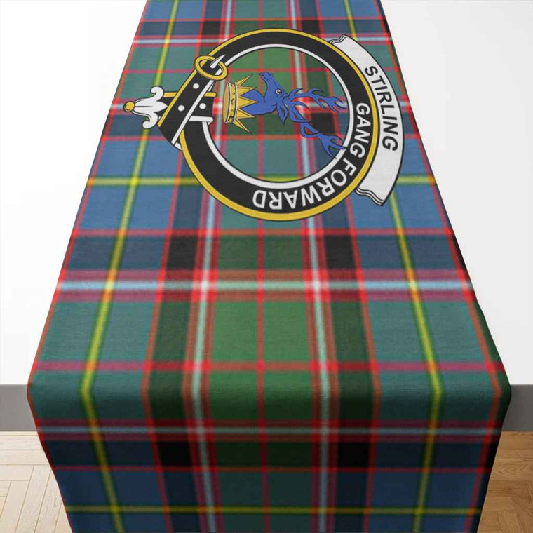 Scottish Stirling (of Cadder-Present Chief) Clan Crest Tartan Table Runner Tartan Blether 2