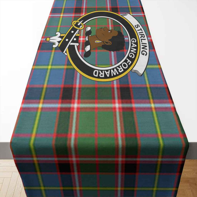 Scottish Stirling (of Keir) Clan Crest Tartan Table Runner Tartan Blether 2