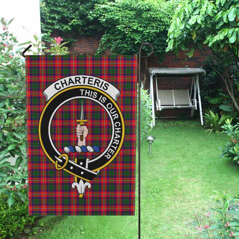 Scottish Charteris (Earl of Wemyss) Clan Crest Tartan Garden Flag Tartan Blether 2