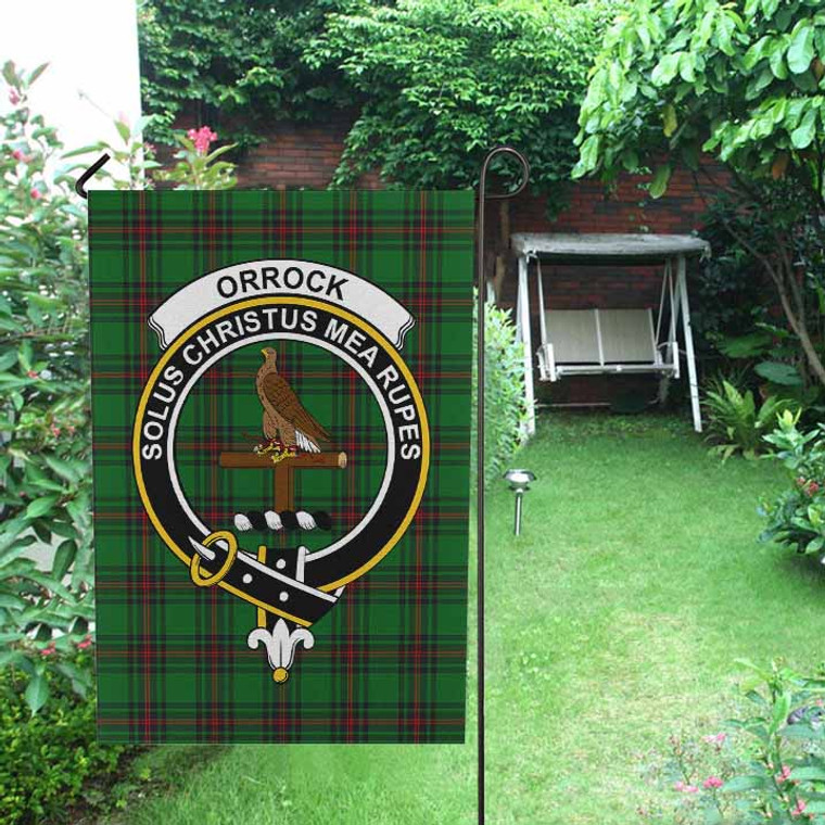 Scottish Orrock Clan Crest Tartan Garden Flag Tartan Blether 2