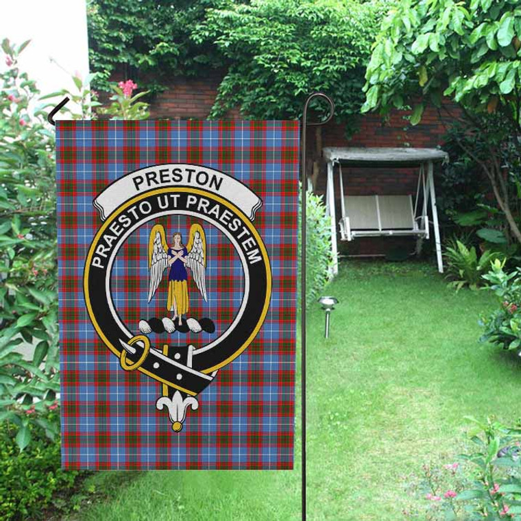 Scottish Preston Clan Crest Tartan Garden Flag Tartan Blether 2