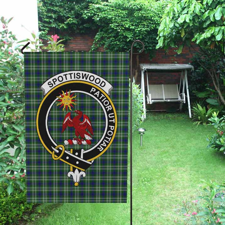 Scottish Spottiswood Clan Crest Tartan Garden Flag Tartan Blether 2