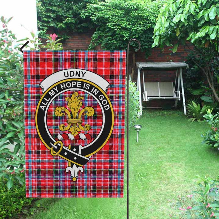 Scottish Udny Clan Crest Tartan Garden Flag Tartan Blether 2