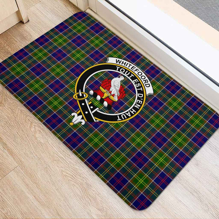 Scottish Whiteford Clan Crest Tartan Door Mat Tartan Blether 2