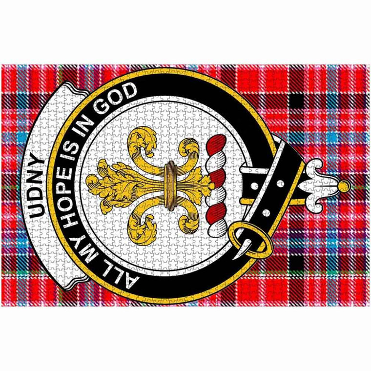 Scottish Udny Clan Crest Tartan Jigsaw Puzzle 2