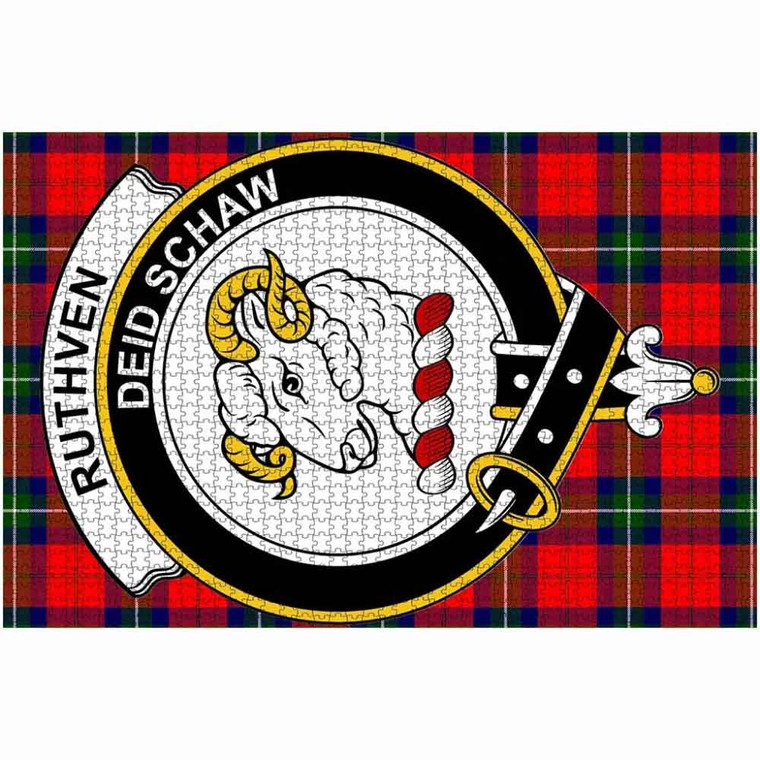 Scottish Ruthven Clan Crest Tartan Jigsaw Puzzle 2