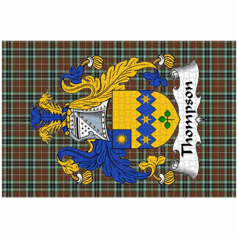 Scottish Thompson Clan Crest Tartan Jigsaw Puzzle 2