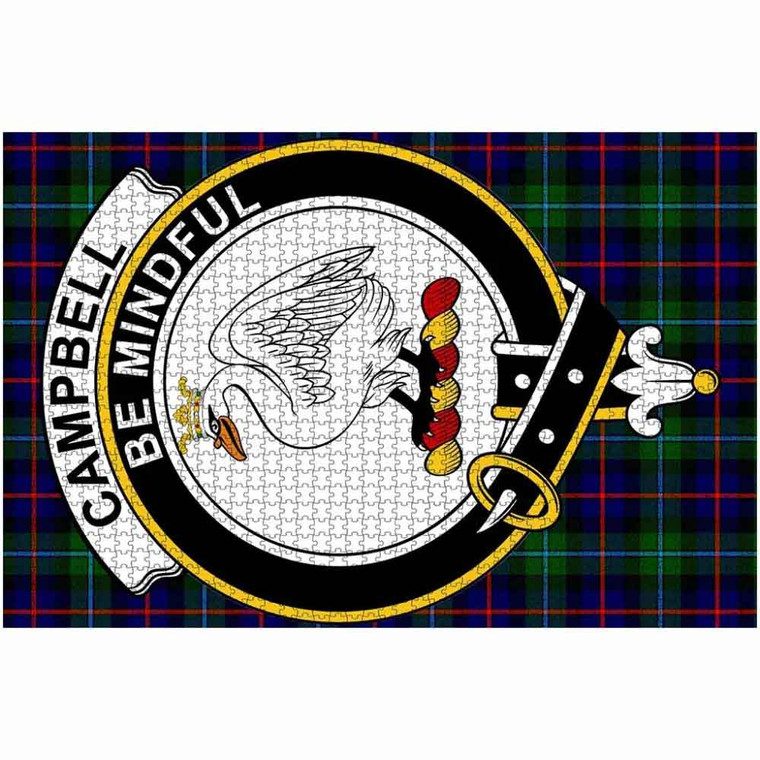 Scottish Campbell of Cawdor Clan Crest Tartan Jigsaw Puzzle 2