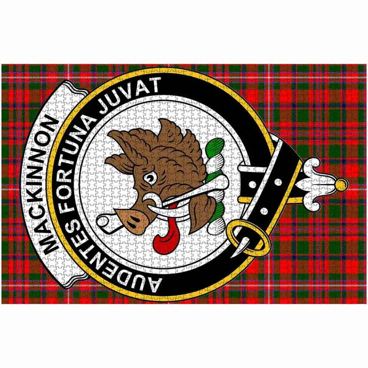 Scottish MacKinnon Clan Crest Tartan Jigsaw Puzzle 2