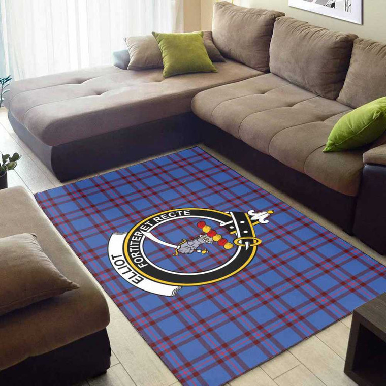 Scottish Elliot Clan Crest Tartan Area Rug Tartan Blether 2