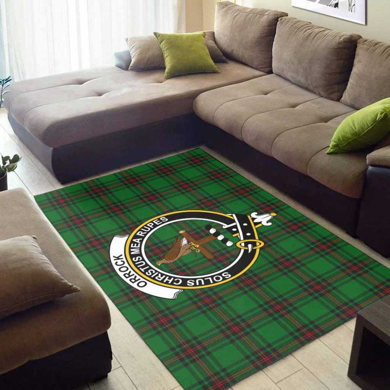Scottish Orrock Clan Crest Tartan Area Rug Tartan Blether 2