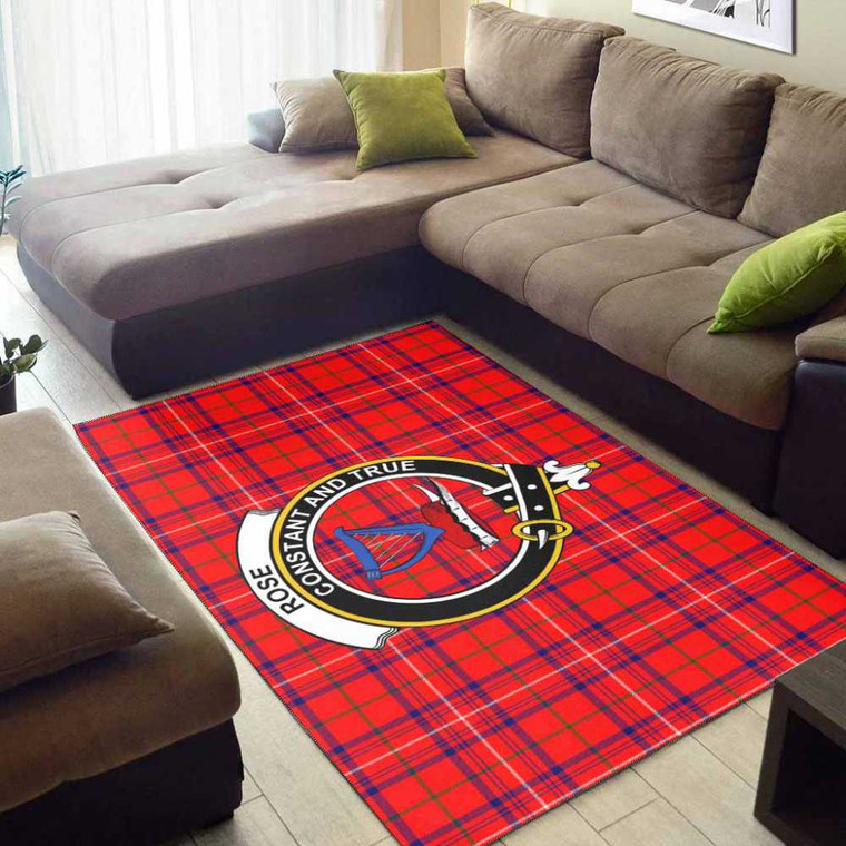 Scottish Rose Clan Crest Tartan Area Rug Tartan Blether 2