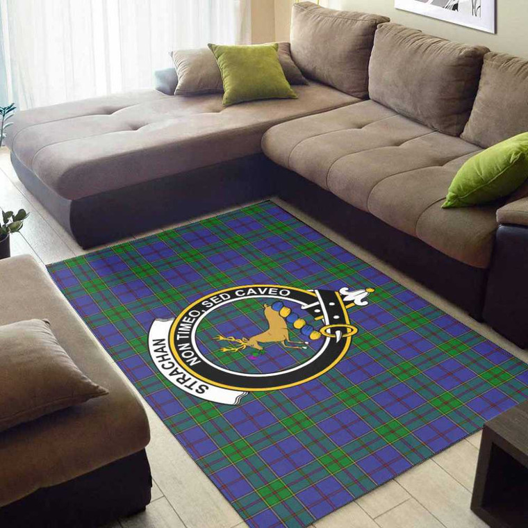 Scottish Strachan Clan Crest Tartan Area Rug Tartan Blether 2