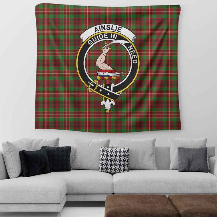 Scottish Ainslie Clan Crest Tartan Tapestry Tartan Blether 2