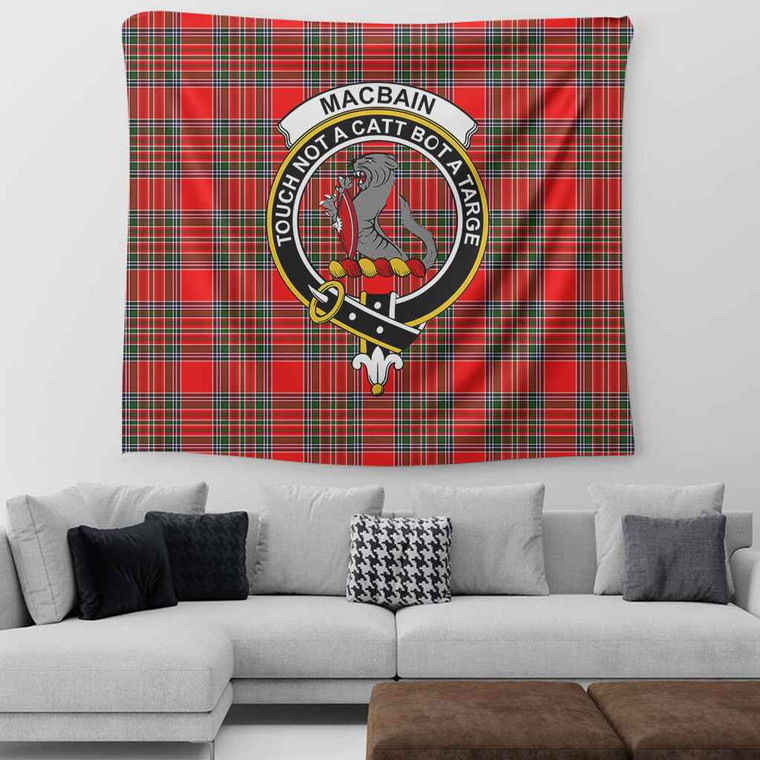 Scottish MacBain Clan Crest Tartan Tapestry Tartan Blether 2