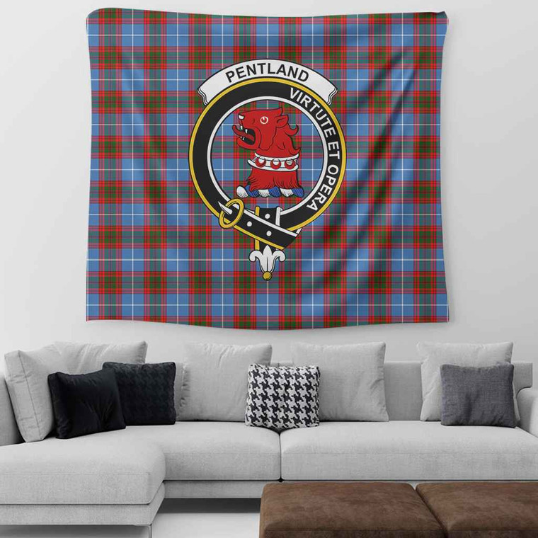 Scottish Pentland Clan Crest Tartan Tapestry Tartan Blether 2