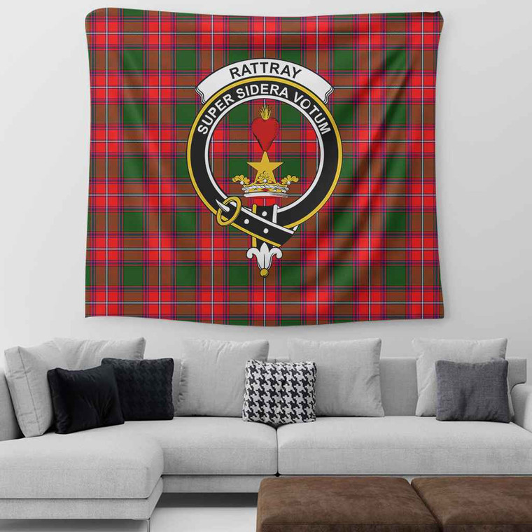Scottish Rattray Clan Crest Tartan Tapestry Tartan Blether 2