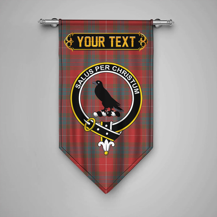 Scottish Abernethy Weathered Clan Crest Tartan Gonfalon Custom Personalized Tartan Blether