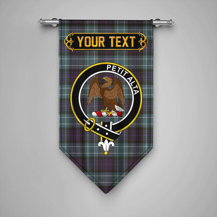 Scottish Abercrombie Weathered Clan Crest Tartan Gonfalon Custom Personalized Tartan Blether