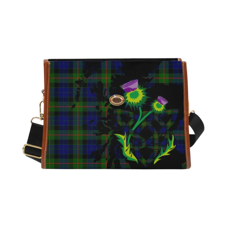 Scottish Gunn Modern Clan Tartan Waterproof Canvas Bag With Thistle Tartan Blether 2