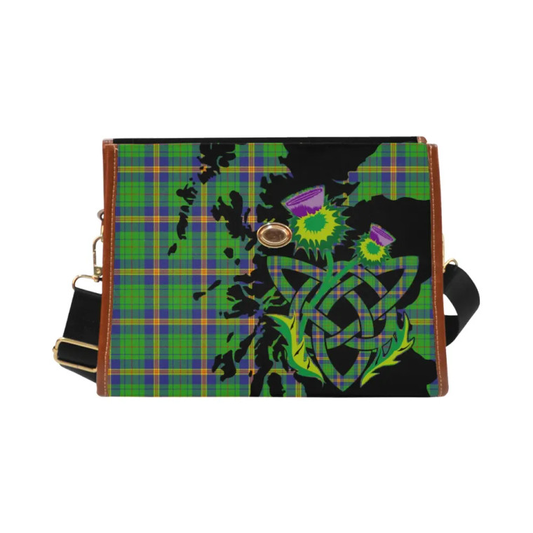 Scottish New Mexico Clan Tartan Waterproof Canvas Bag With Thistle Tartan Blether 2