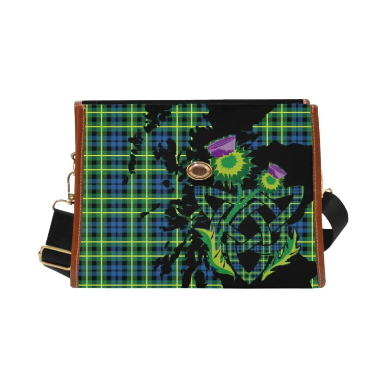 Scottish Campbell of Breadalbane Ancient Clan Tartan Waterproof Canvas Bag With Thistle Tartan Blether 2