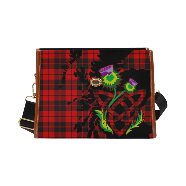 Scottish Ettrick District Clan Tartan Waterproof Canvas Bag With Thistle Tartan Blether 2
