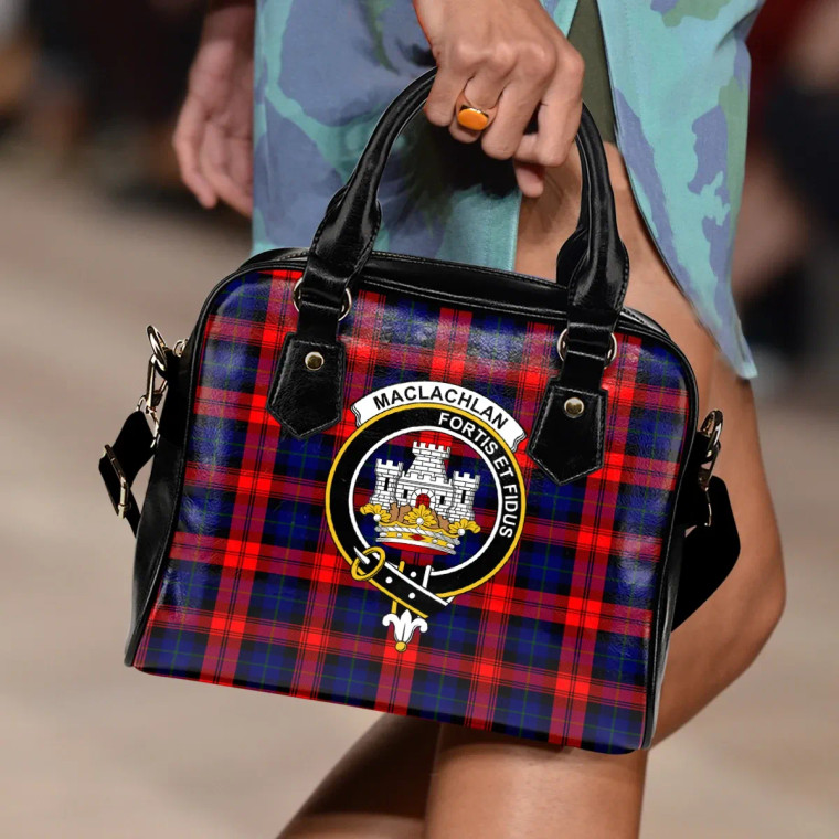 Scottish MacLachlan Modern Clan Crest Tartan Shoulder Handbag Tartan Blether 2