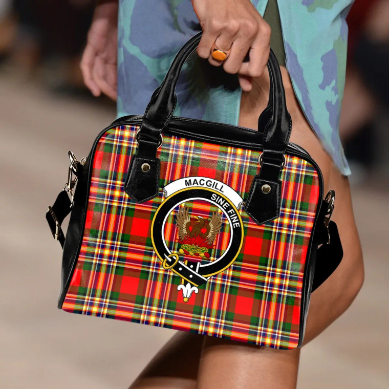 Scottish MacGill Modern Clan Crest Tartan Shoulder Handbag Tartan Blether 2