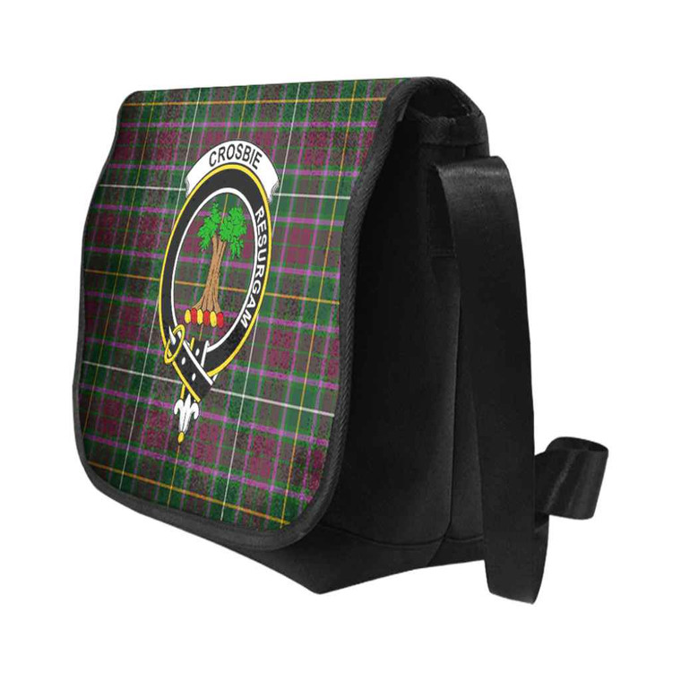 Scottish Crosbie Clan Crest Tartan Messenger Bag Tartan Blether 2