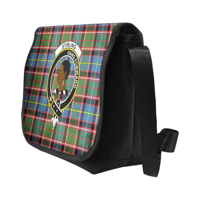 Scottish Stirling (of Keir) Clan Crest Tartan Messenger Bag Tartan Blether 2