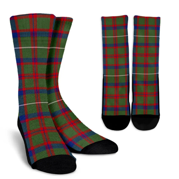 Scottish Shaw Green Modern Clan Tartan Crew Socks