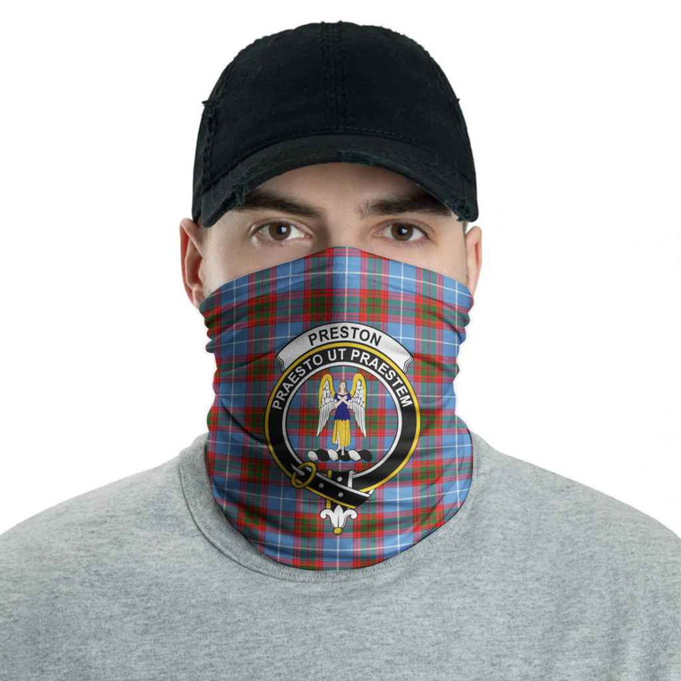 Scottish Preston Clan Crest Tartan Neck Gaiter Men Tartan Blether