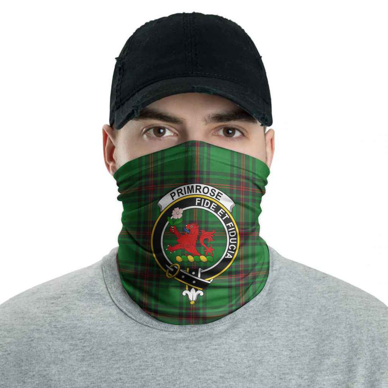 Scottish Primrose Clan Crest Tartan Neck Gaiter Men Tartan Blether