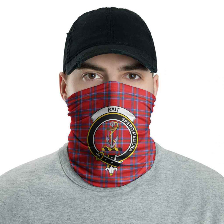 Scottish Rait Clan Crest Tartan Neck Gaiter Men Tartan Blether