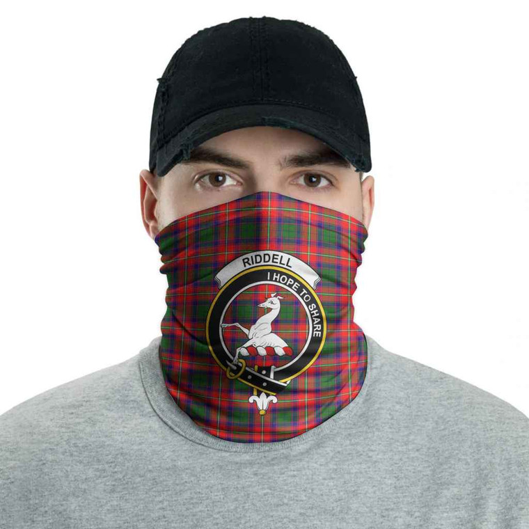 Scottish Riddell Clan Crest Tartan Neck Gaiter Men Tartan Blether