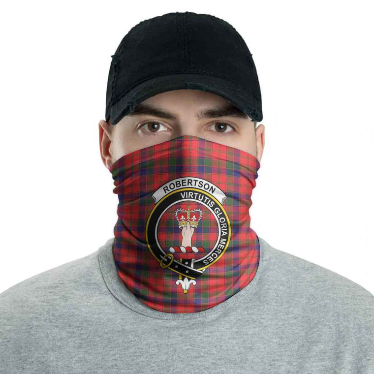 Scottish Robertson Clan Crest Tartan Neck Gaiter Men Tartan Blether