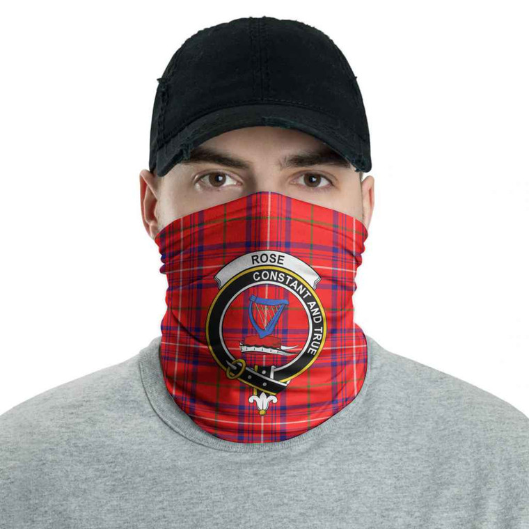 Scottish Rose Clan Crest Tartan Neck Gaiter Men Tartan Blether
