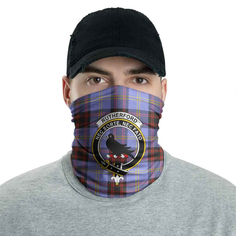 Scottish Rutherford Clan Crest Tartan Neck Gaiter Men Tartan Blether