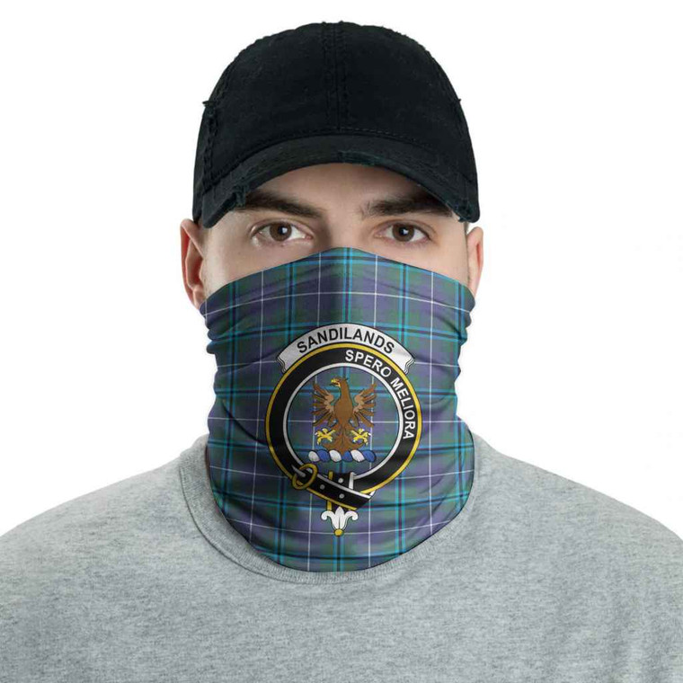 Scottish Sandilands Clan Crest Tartan Neck Gaiter Men Tartan Blether