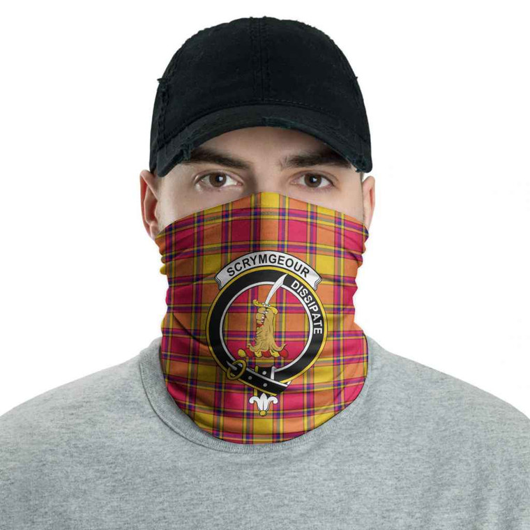 Scottish Scrymgeour Clan Crest Tartan Neck Gaiter Men Tartan Blether