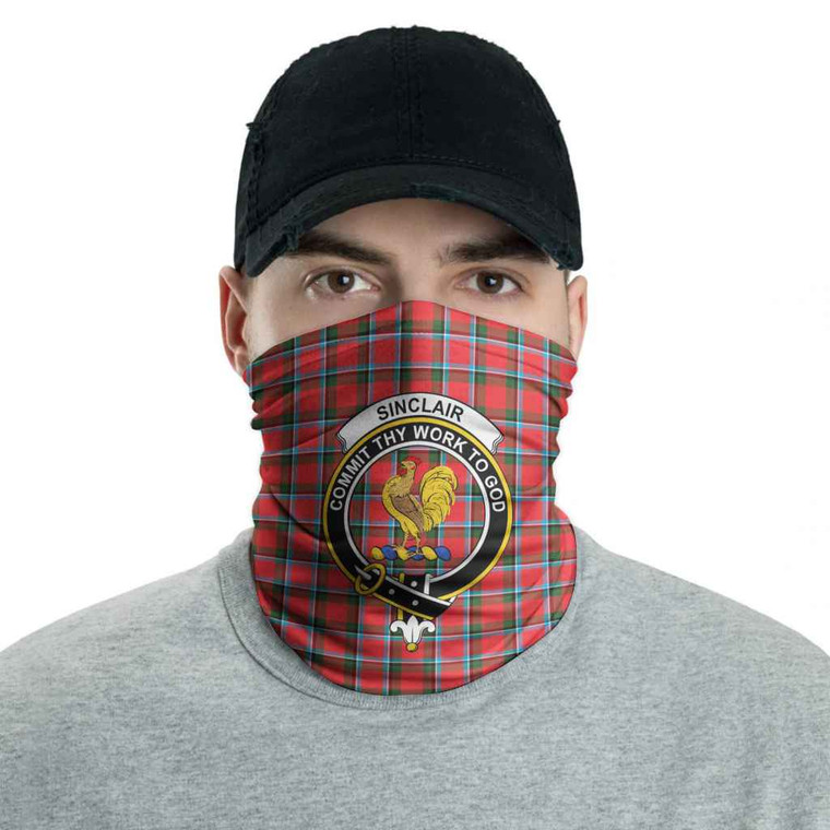 Scottish Sinclair Clan Crest Tartan Neck Gaiter Men Tartan Blether