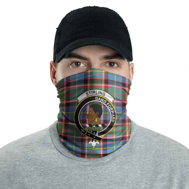 Scottish Stirling (of Keir) Clan Crest Tartan Neck Gaiter Men Tartan Blether