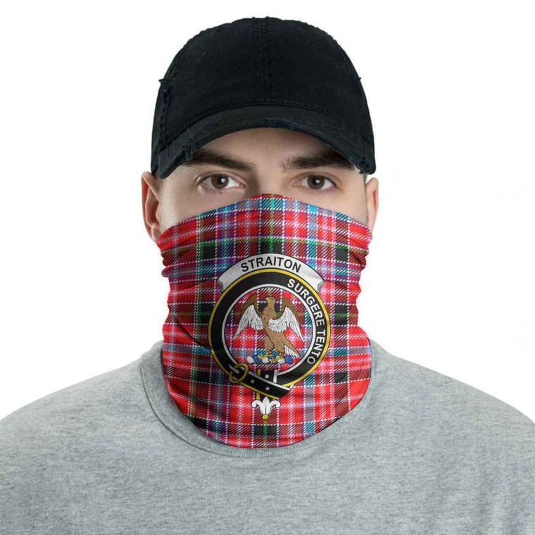 Scottish Straiton Clan Crest Tartan Neck Gaiter Men Tartan Blether