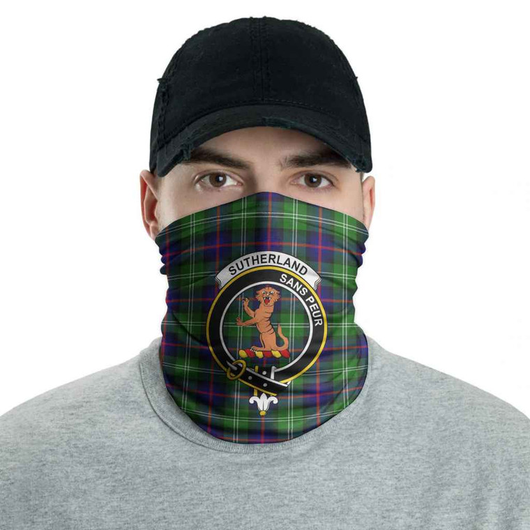 Scottish Sutherland I Clan Crest Tartan Neck Gaiter Men Tartan Blether