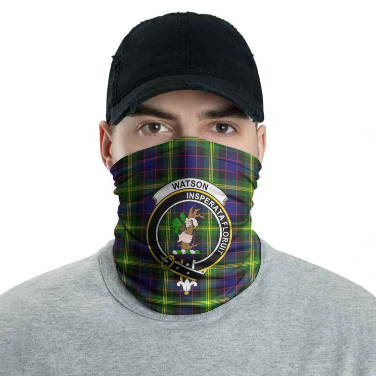 Scottish Watson Clan Crest Tartan Neck Gaiter Men Tartan Blether