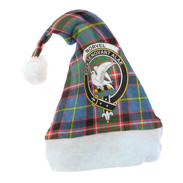 Scottish Norvel Clan Crest Tartan Christmas Hat Front Tartan Blether