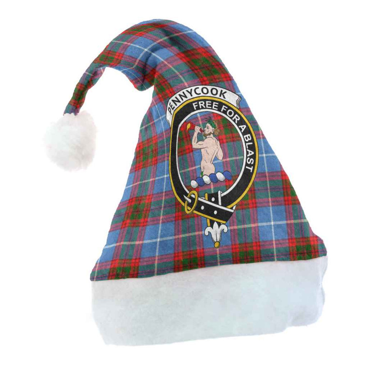 Scottish Pennycook Clan Crest Tartan Christmas Hat Front Tartan Blether